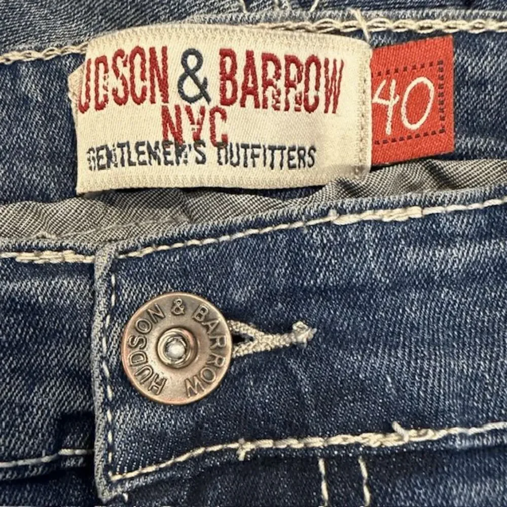 Hudson & Barrow NYC Men's Stretch 5 Pocket Relaxed Straight Jeans Size 40‎ x 32